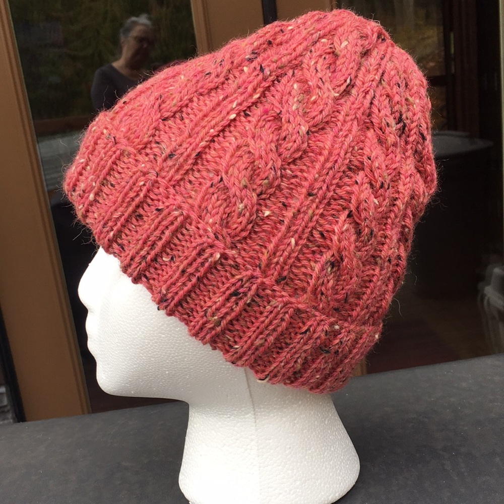 Hand Knit Cabled Beanie/Hat